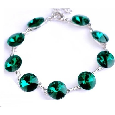 Swarovski Elements Rivoli rhodiovaný zelený 33111.1 Emerald zelená tmavá smaragdová brčálová