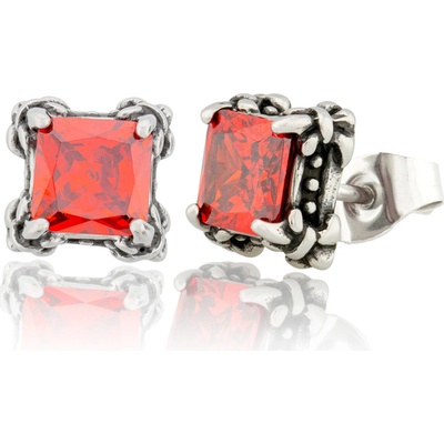 Linda's Jewelry náušnice Ruby Crown chirurgická oceľ IN331