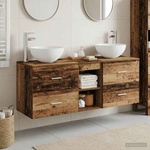 vidaXL Комплект шкафове за баня 3 бр. Старо дърво 49, 5 x 41 x 64, 5 см (3405809)