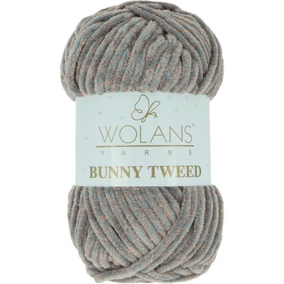 Wolans Bunny Tweed 13 sivá s oranžovou