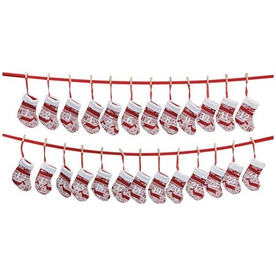 Wurm Textilný adventný kalendár 24 ponožiek 220 cm