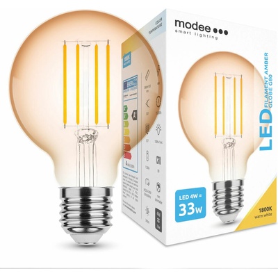 Modee LED Filament Amber Globe G80 4W E27 360 lm, teplá biela ML-G80FA1800K4WE27