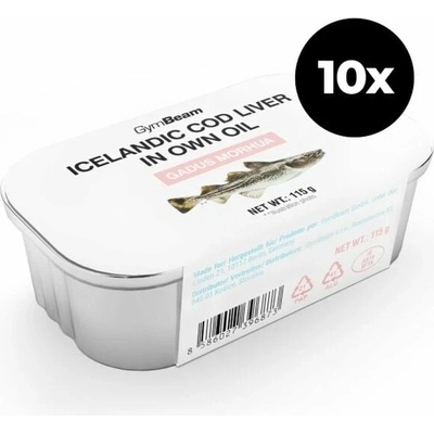 Islandská tresčí játra ve vlastním oleji - GymBeam - 10 x 115 g