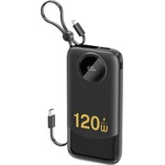 Dudao Външна батерия с вградени USB-C и Lightning кабели и USB-C, USB-A портове и технология за бързо зареждане - Dudao CCC K13 Power Bank With Build-in Cables 22.5W 10000 mAh (черен) (K13)