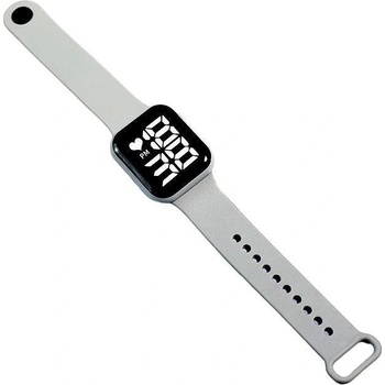 Nubi Детски часовник NUBKI Watch Series 9, LED дисплей, Силиконова каишка, Водоустойчив, Сив (AS9-GREY)