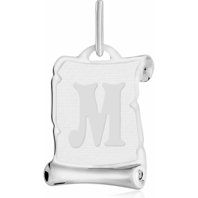 Gemmax Přívěsek Písmeno M bílé zlato pergamen zmatněný GUPWN 56261