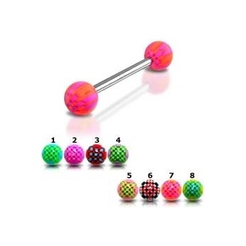 Šperky4U piercing do jazyka akrylát PJ01100-RB