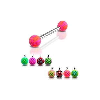 Šperky4U piercing do jazyka akrylát PJ01100-GP