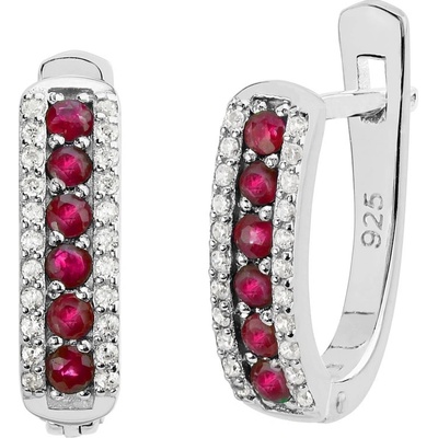 SILVEGO stříbrné se syntetickým Rubínem QR12RE