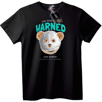 NOONEBRAND Тениска Внимание Мече Обира Любовта - 2XL, White
