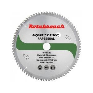 Rotabroach Циркулярен диск 355 mm (25.4) 80T (x2.4) за алуминий Raptor (639)