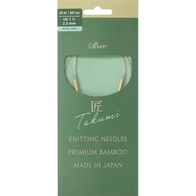 Clover kruhové otočné fixní jehlice Pro Takumi 60cm 2,5mm