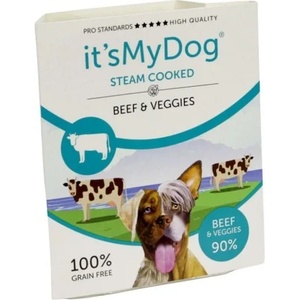 It's My Dog It’s My Dog Steam Cooked - консервирана храна за кучета приготвена на пара, говеждо и зеленчуци-7 х 395 гр