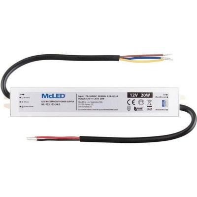 McLED LED transformátor napěťový 12V/24W ML-732.100.45.0, IP67, hliníkový