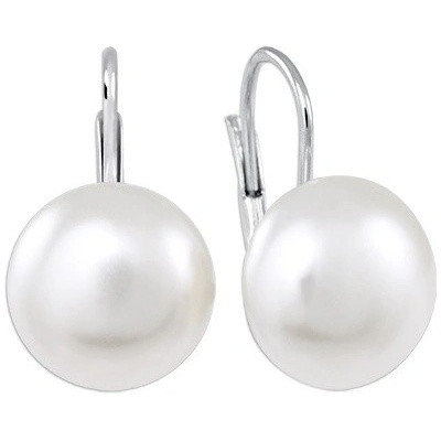 Soliter Půvabné stříbrné náušnice se syntetickou perlou 438 001 01238 04