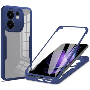 Techsuit Калъф за Oppo Reno13 F 4G / Reno13 F 5G / Reno13 FS 5G - ColorVerse 360 Series + Screen Protector - Син