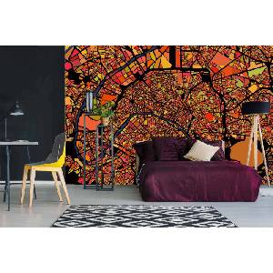 DIMEX ART Самозалепваща се флизелинова фототапета карта на париж 375 x 250 см
