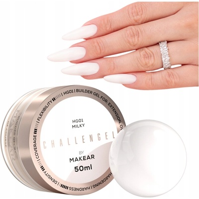 Makear mléčný stavební gel Challenge Pro nehty HG01 milky Tpo Free 50 ml