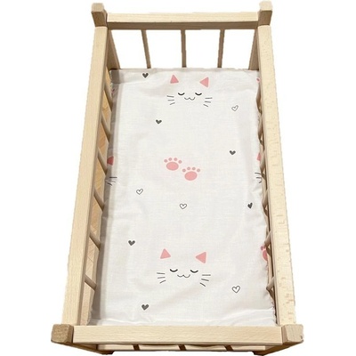 SDS Matrac do postieľky pre bábiky Mačičky biela 50x28 cm