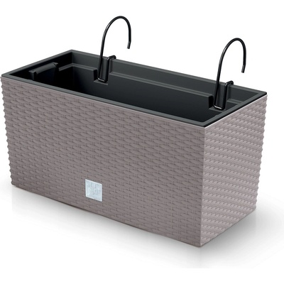Prosperplast Splofy Vaso Rotondo 18,6L Colore Mocca – 34,1 X 28,9 Cm – Plastica Effetto Tessuto E Trama Fatta A Mano