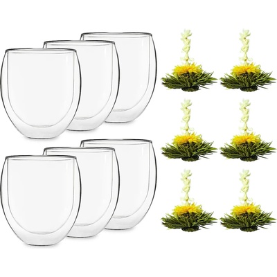 Feelino Ice, стъклена чаша, 2x320ml, с чаени цветя (1CKAY89R9C) (1CKAY89R9C)