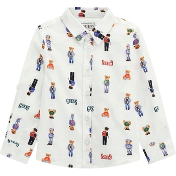 Guess Риза с дълъг ръкав и копчета Guess - Мечета, бяла, 12 м (20261-N6RH05-W9CL1-PM4Q-12M)