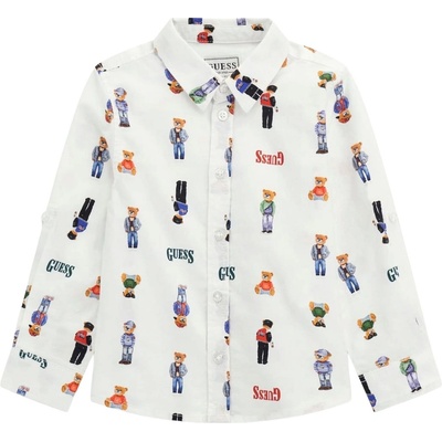 Guess Риза с дълъг ръкав и копчета Guess - Мечета, бяла, 12 м (20261-N6RH05-W9CL1-PM4Q-12M)