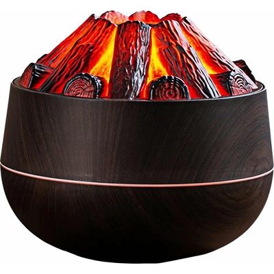 Verk 24648 Dekorativní RGB LED zvlhčovač vzduchu s efektem ohniště tmavě hnědý