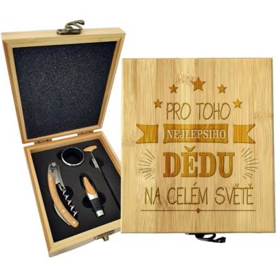 Sablio Dárková sada na víno Pro toho nejlepšího dědu: 147×168×49 mm