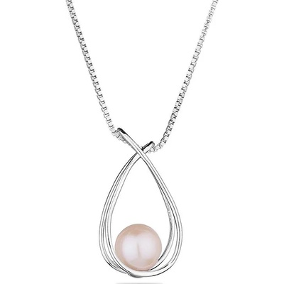 Swan Сребърно колие със сладководна бяла перла SP0474 Swan