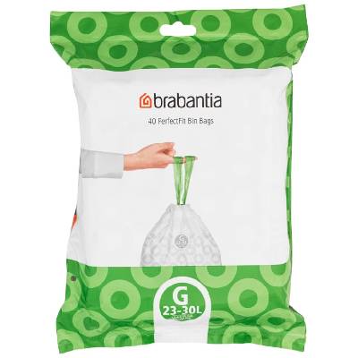 Торба за кош Brabantia - PerfectFit, размер G, 23-30 l, 40 броя (647064)