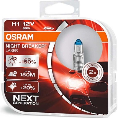 Osram Night Breaker Laser H1 P14,5s 12V 55W 2 ks 64150NL-HCB