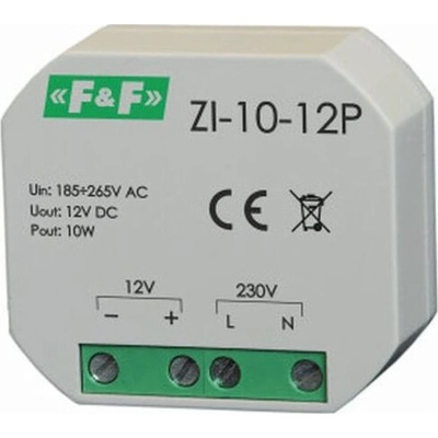 F&F Spínaný zdroj pro krabici 180-264V AC, výstup 12V DC 0,83A 10W ZI-10-12P