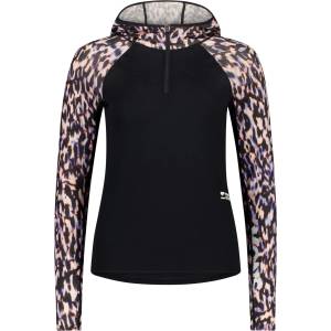 Mons Royale Дамско мериносово термобельо Mons Royale Women's Bella Merino Long Sleeve Hood Merino base layer - Rock Leopard / Black (115-2718-0214)