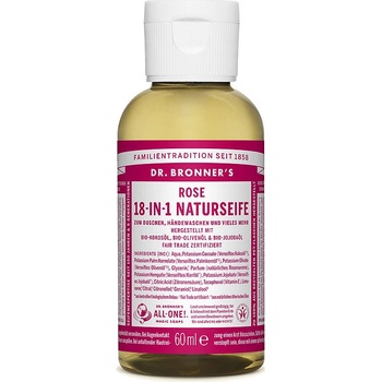 Dr. Bronner's tekuté univerzálne bio mydlo ALL-ONE Rose 59 ml
