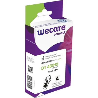 WECARE ARMOR páska kompatibilní s DYMO S0720500,Black/Transparent,12MM*7M