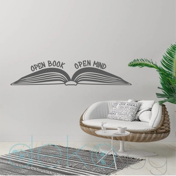 Image 1 of Open Book Open Mind - Мотивационен стикер за стена (13088)
