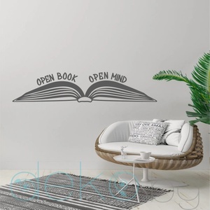  Open Book Open Mind - Мотивационен стикер за стена (13088)