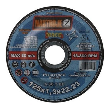 Nástroje cz Kotouč řezný 125 x 1,3 x 22 mm IM-1-125-1,3M