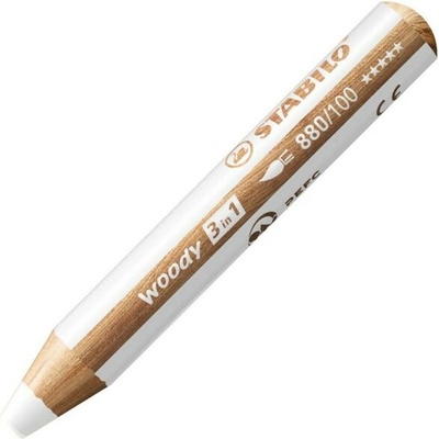 Stabilo woody 3 in1 viacúčelová farbička biela 880 100