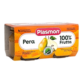 Plasmon плодово пюре круша 6+м 2х80г