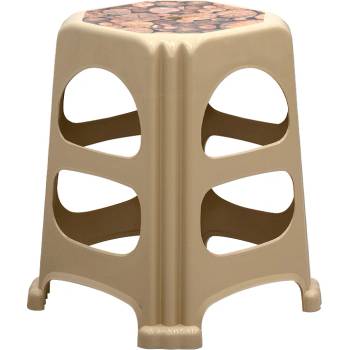 TopMebel Табуретка Desia TopMebel от полипропилен в бежов цвят 37x37x45cm