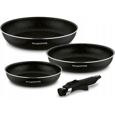 Konighoffer Sada pánví s odnímatelnou rukojetí Spinel Black 20 cm 24 cm 28 cm