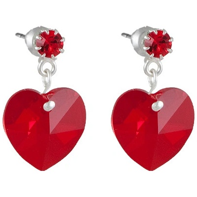 JSB se Swarovski Elements tvar srdce světle červené 14620214 light -siam