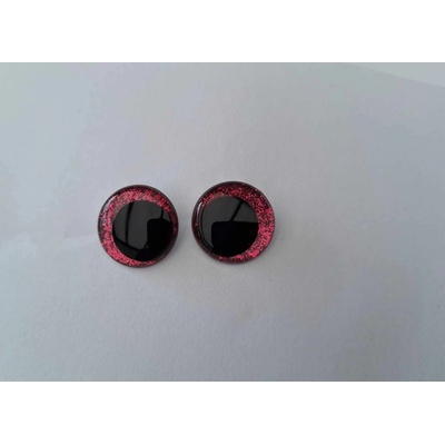 Bezpečnostní oči 18mm glitrové růžové