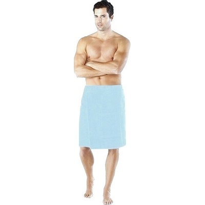Brini 52 Pánský saunový kilt na knoflíky 140 x 65 cm modrý