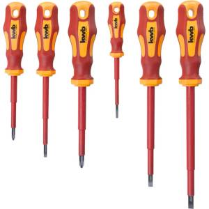 kwb КОМПЛЕКТ ВИСОКОВОЛТОВИ ОТВЕРТКИ kwb vde 1000 v 6 ЧАСТИ (4009311408709)
