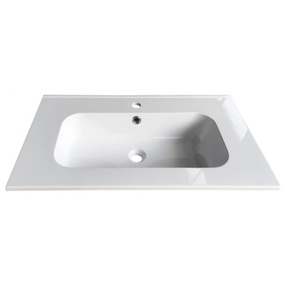 Inter Ceramic Мивка за баня от смола 80х44 см Арт, бялa за мебел (8050MW BASIN)