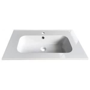 Inter Ceramic Мивка за баня от смола 80х44 см Арт, бялa за мебел (8050MW BASIN)