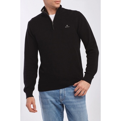 Gant Cotton Pique Half Zip černá – Sleviste.cz